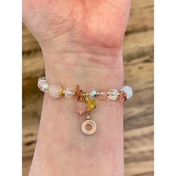 Pink Swarovski Beaded Bracelet - Picture 4 of 6